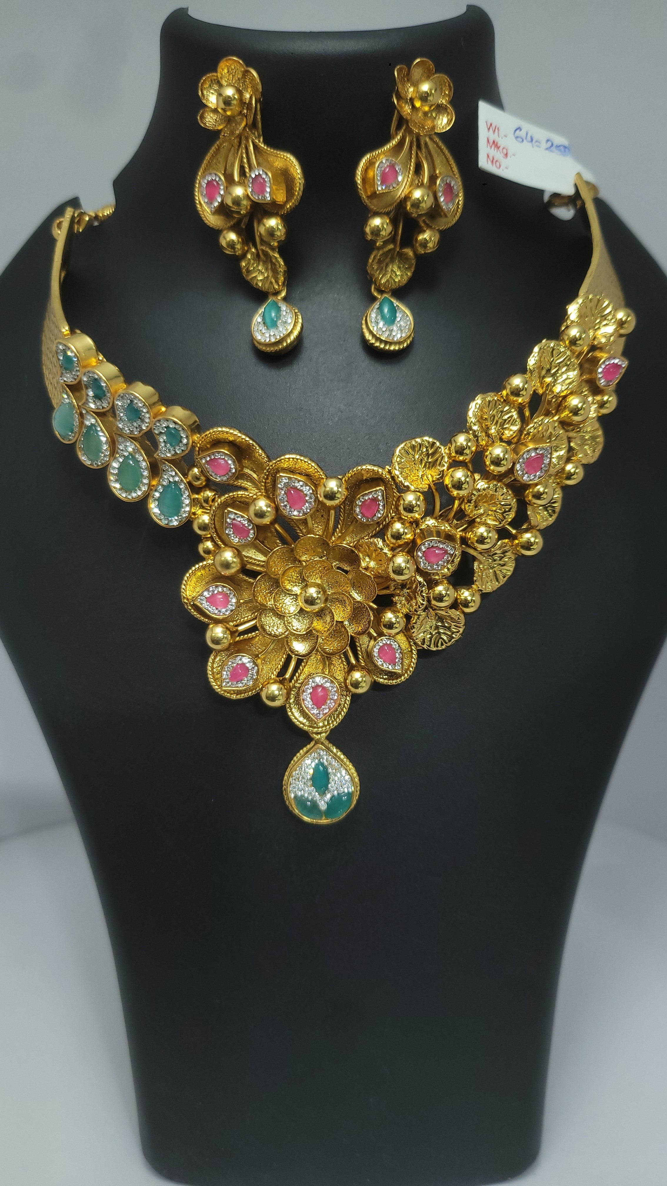 92.5 Gold Plated Silver Necklace Set